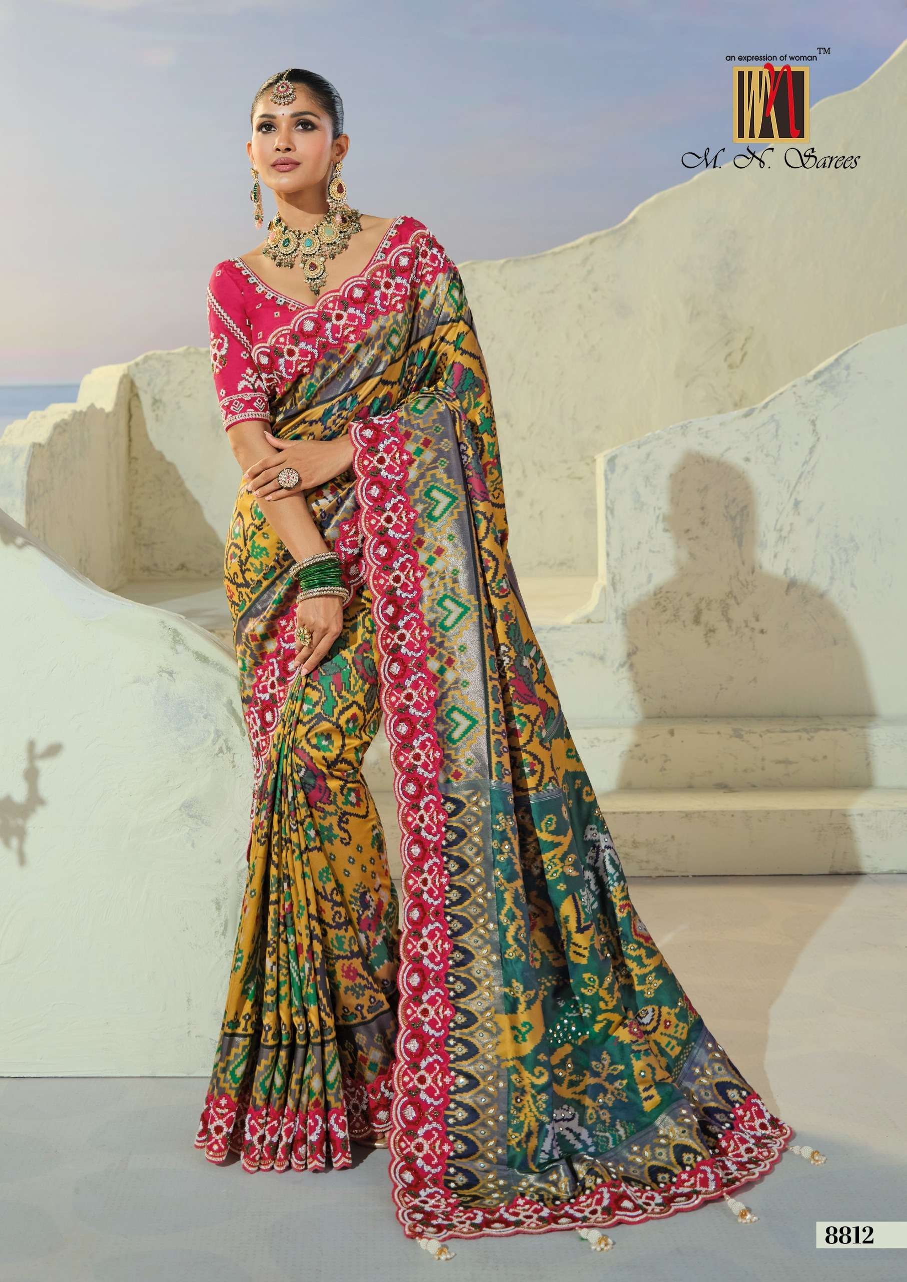 MN The Heritage Of Patola 8800 Series fancy fabric saree wholesale in surat